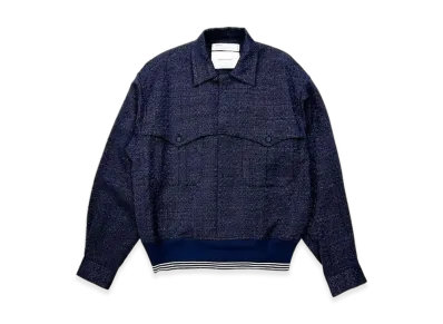 DAIRIKU Tweed Mountain Rib Shirt "Lame Navy"