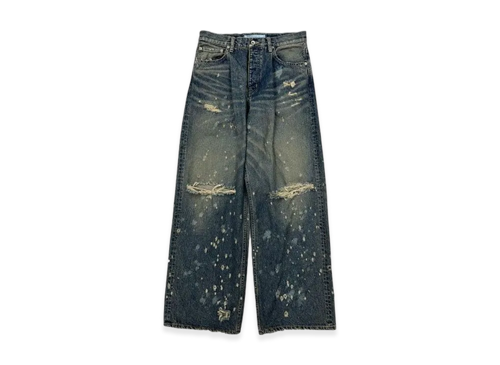 DAIRIKU Super Damage Wide Denim Pants "Indigo"