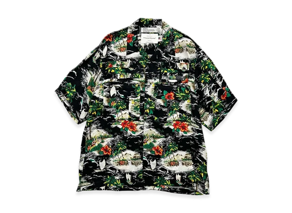 DAIRIKU "Brett" Engineer Aloha Shirt "Black"
