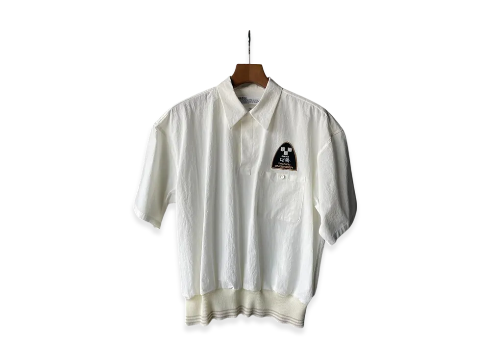 DAIRIKU Embroidary H-S Rib Shirt "White"