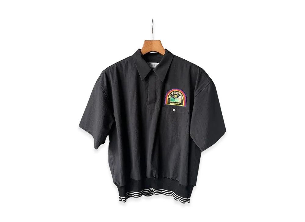 DAIRIKU Embroidary H-S Rib Shirt "Black"