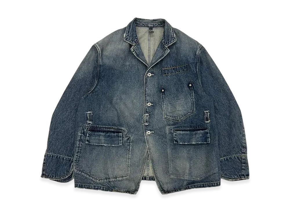 DAIRIKU Free Stitch Draiping Denim Jacket "Indigo"