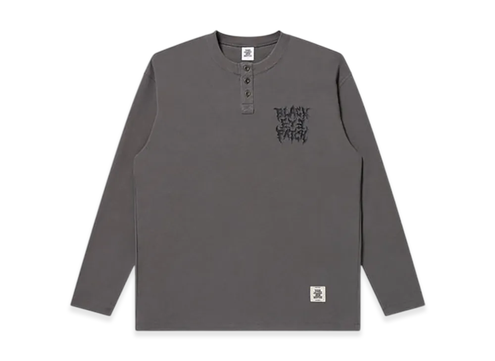 BlackEyePatch Trap Metal Logo Henley Neck L/S Tee "Charcoal"