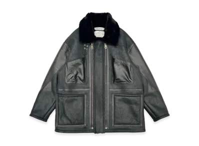 DAIRIKU W-Zip Mouton Flight Jacket "Black"