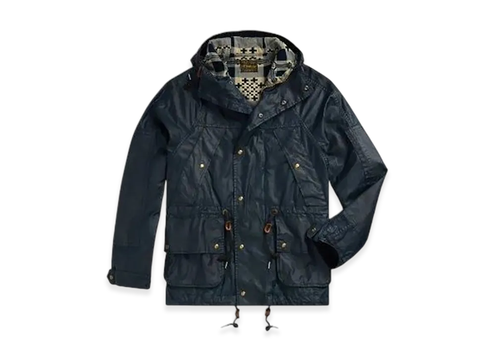 RRL Oilcloth Hooded Jacket "Blue"