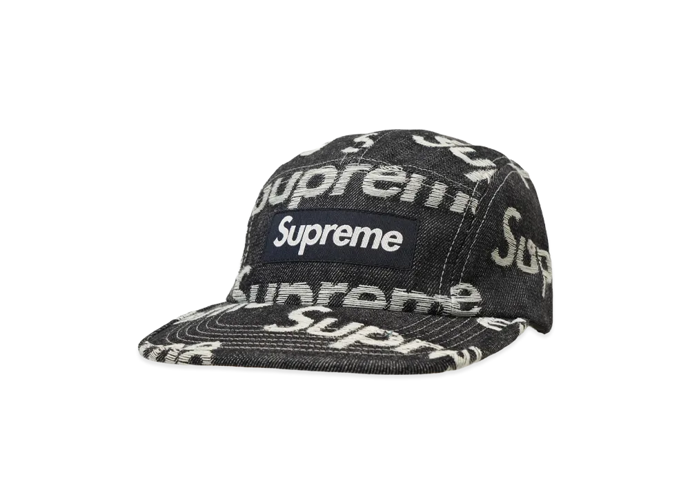 Supreme Jacquard Logos Denim Camp Cap "Indigo"