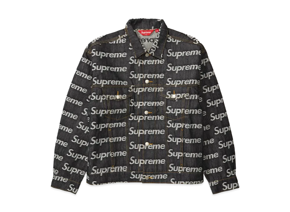 Supreme Jacquard Logos Denim Trucker Jacket 