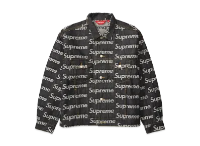 Supreme Jacquard Logos Denim Trucker Jacket "Indigo"