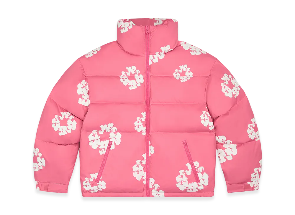 DENIM TEARS Cotton Wreath Puffer Jacket "Pink"