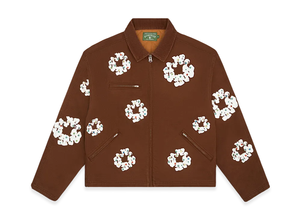 DENIM TEARS Cotton Wreath Canvas Work Jacket "Brown"