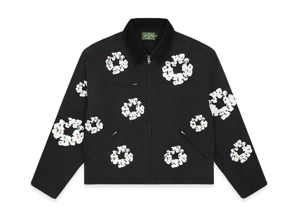 デニムティアーズ コットン リース キャンバス ワークジャケット "ブラック"