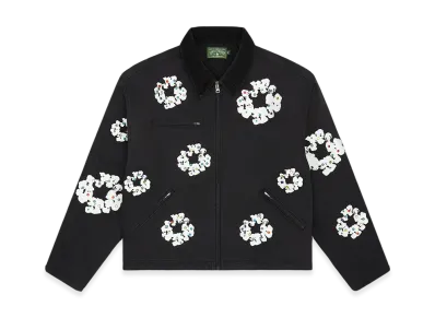 DENIM TEARS Cotton Wreath Canvas Work Jacket "Black"