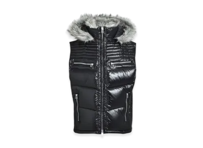 BREATH Fur Shiny Down Vest "Black"