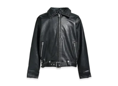 BREATH Wash Leather Single Riders Jacket "Black"