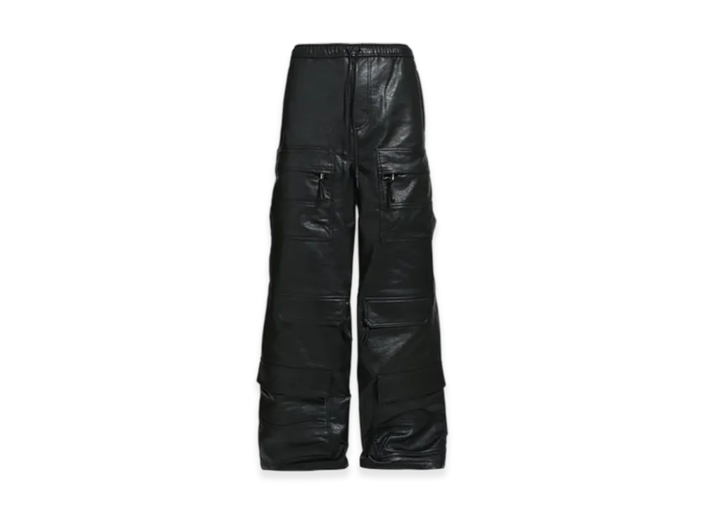 BREATH Faux Leather Cargo Pants "Black"