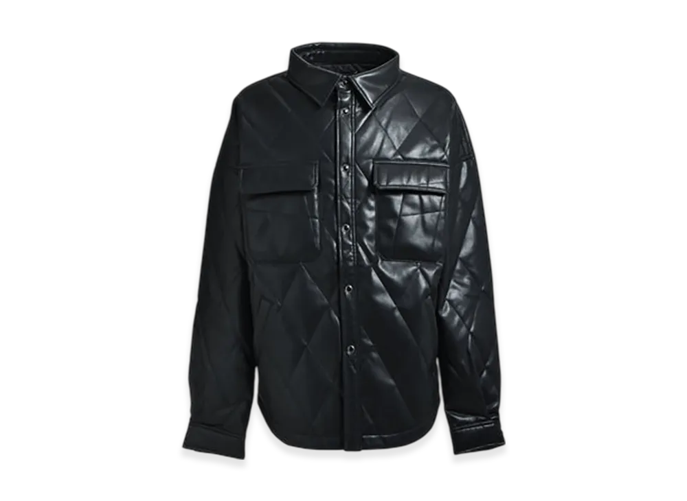 BREATH Faux Leather Quilting Shirt "Black"