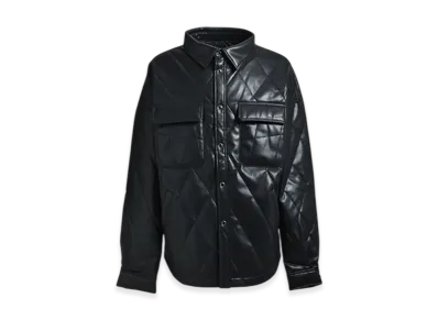 BREATH Faux Leather Quilting Shirt "Black"