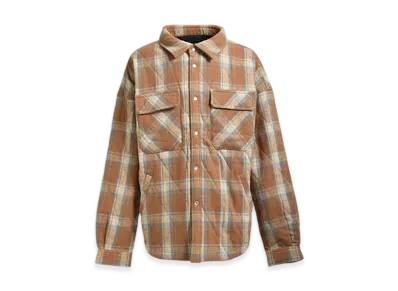 BREATH Quilting Check Shirt "Brown"