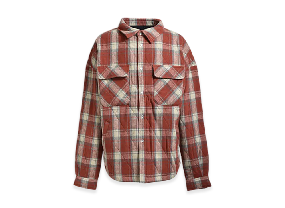 BREATH Quilting Check Shirt "Orange"