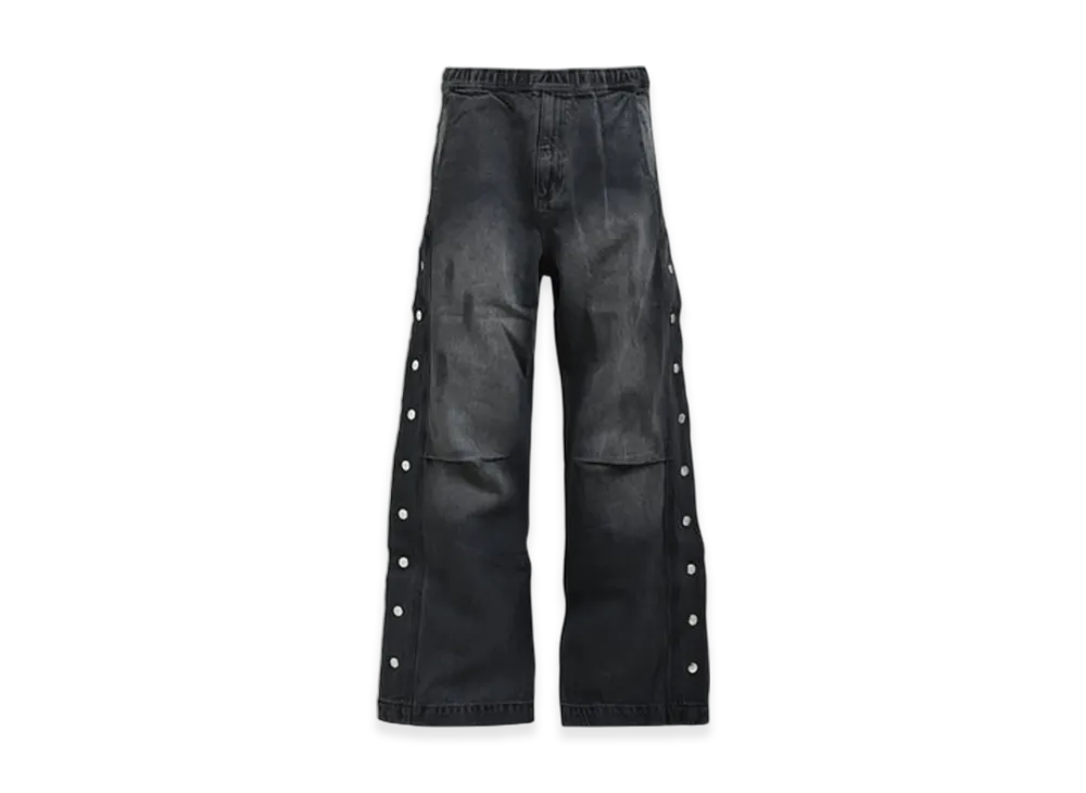 BREATH Coating Side Button Denim Pants "Black"