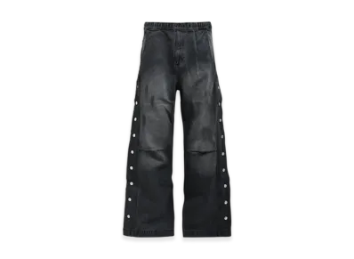 BREATH Coating Side Button Denim Pants "Black"