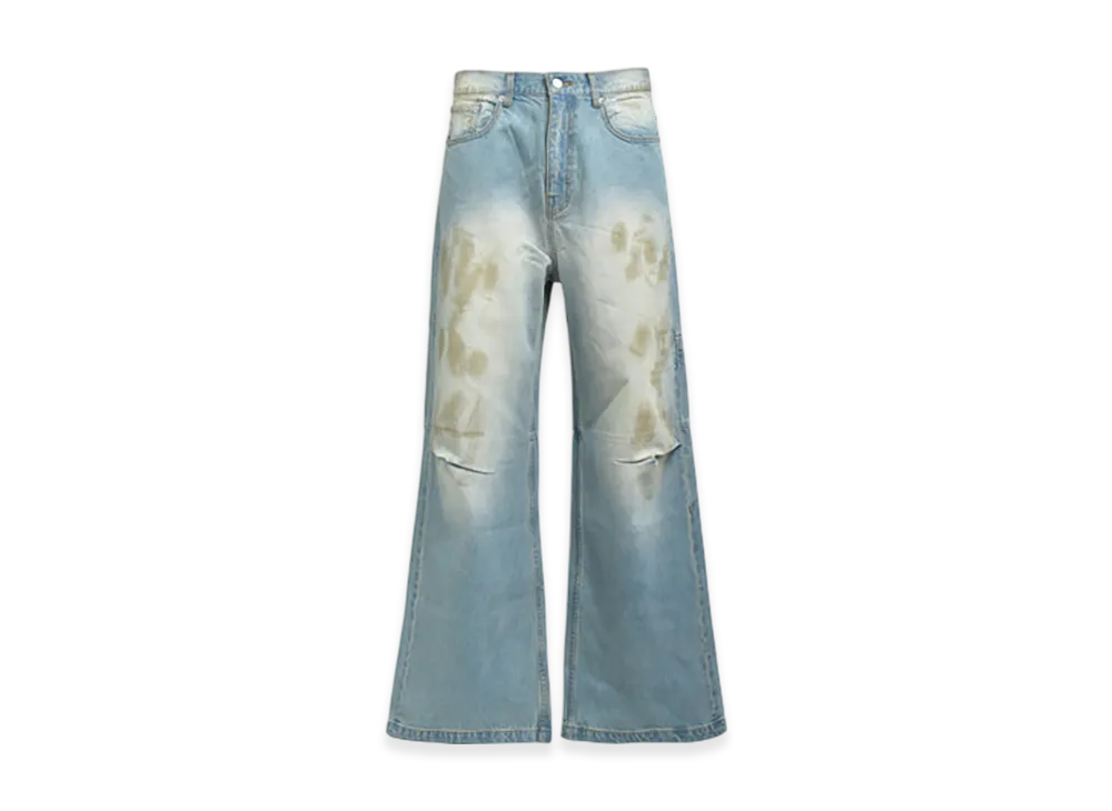 BREATH Coating Damage Denim Pants "Indigo"