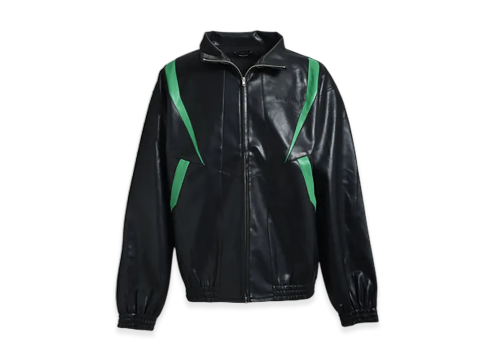 BREATH Faux Leather Lambo Track Jacket "Black"