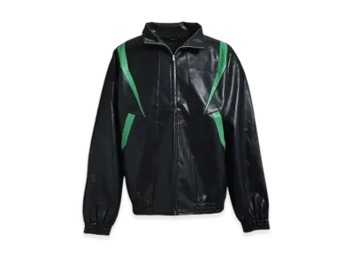 BREATH Faux Leather Lambo Track Jacket "Black"