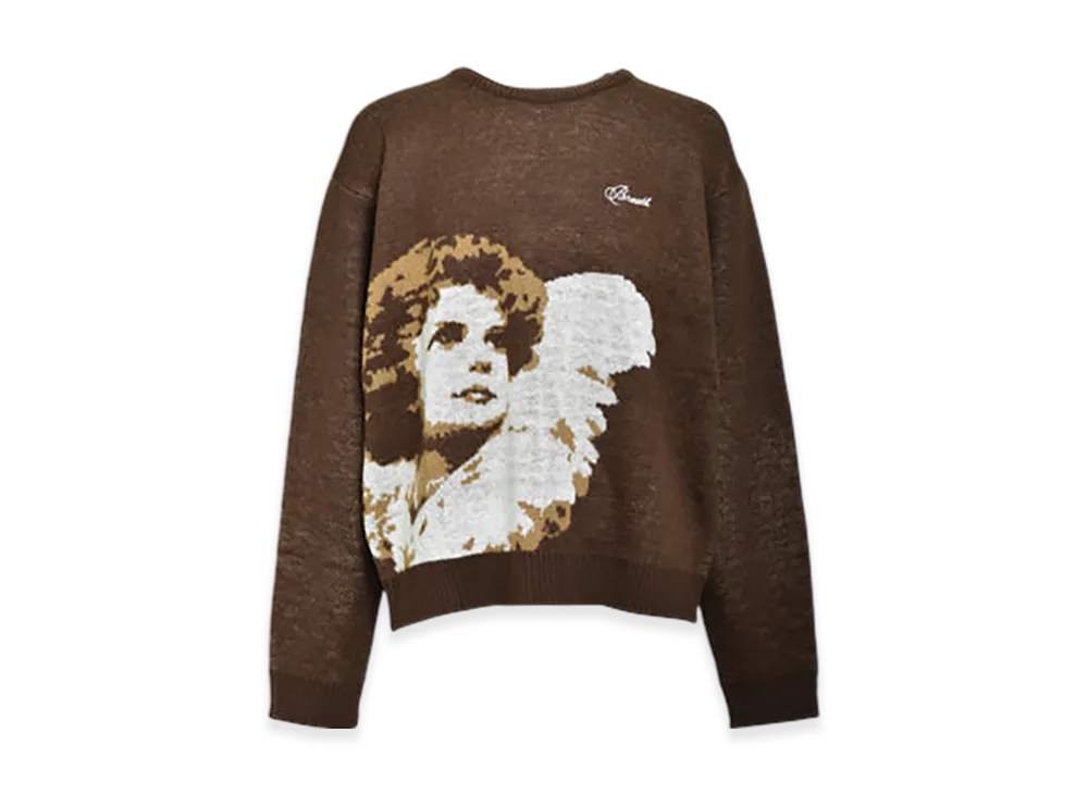 BREATH Angel Script Logo Mohair Knit "Brown"