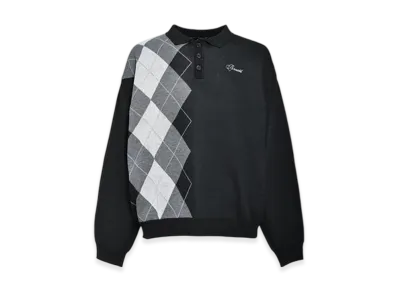 BREATH Argyle Knit Polo "Black"