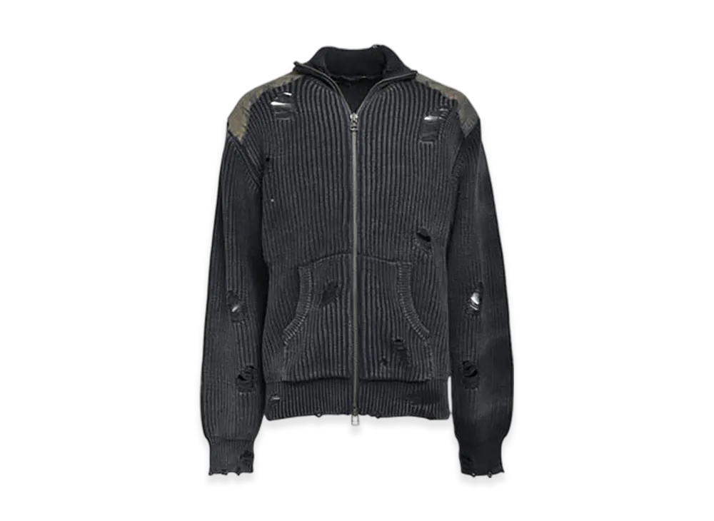 BREATH Overdie Damage Zip Knit "Black"