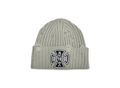 BREATH Southside Cross Damage Rib Beanie "Dust"