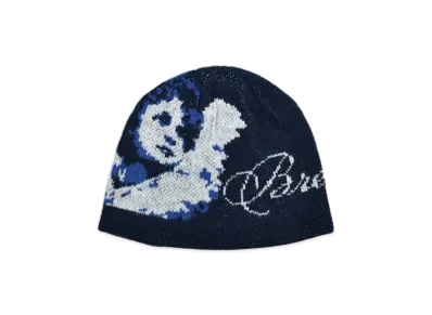 BREATH Angel Script Logo Mohair Beanie "Navy"