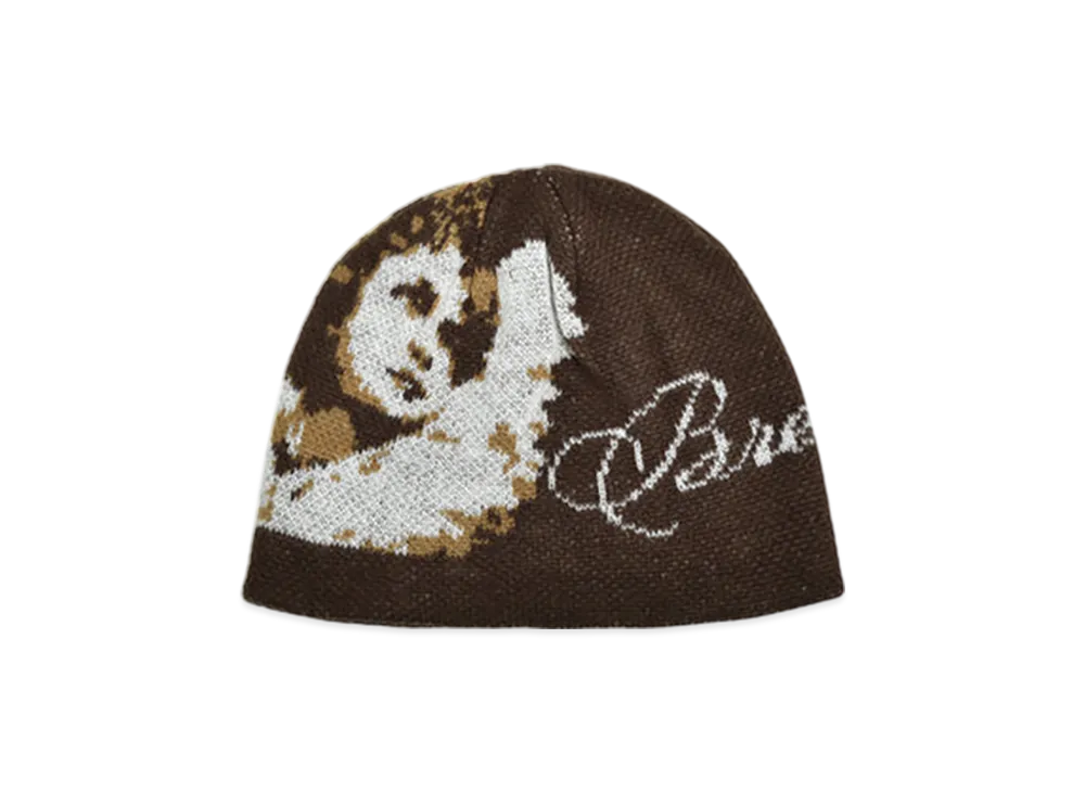 BREATH Angel Script Logo Mohair Beanie "Brown"
