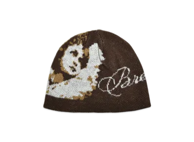 BREATH Angel Script Logo Mohair Beanie "Brown"