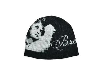 BREATH Angel Script Logo Mohair Beanie "Black"