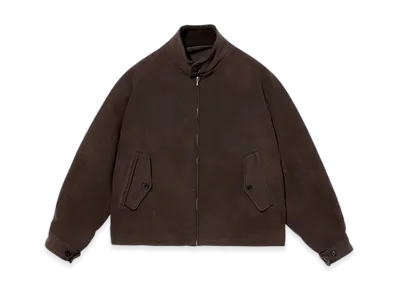 A.PRESSE Cashmere Silk Double Faced Pile Driving Jacket "Brown"