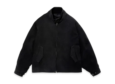A.PRESSE Cashmere Silk Double Faced Pile Driving Jacket "Black"