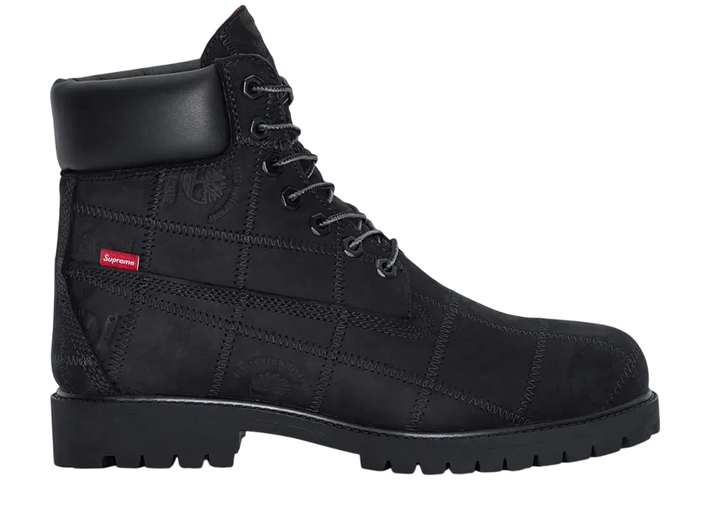 Supreme × Timberland Patchwork 6 Inch Premium Boot "Black"