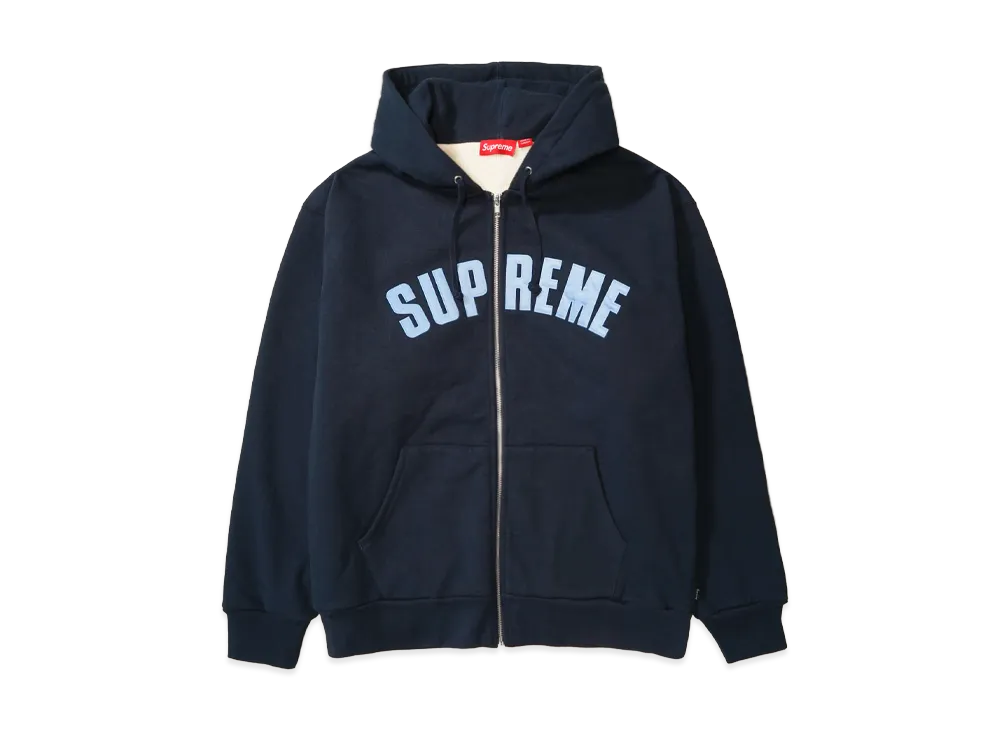 シュプリーム アーク サーマル ラインド ジップ アップ フード スウェットシャツ "ネイビー"