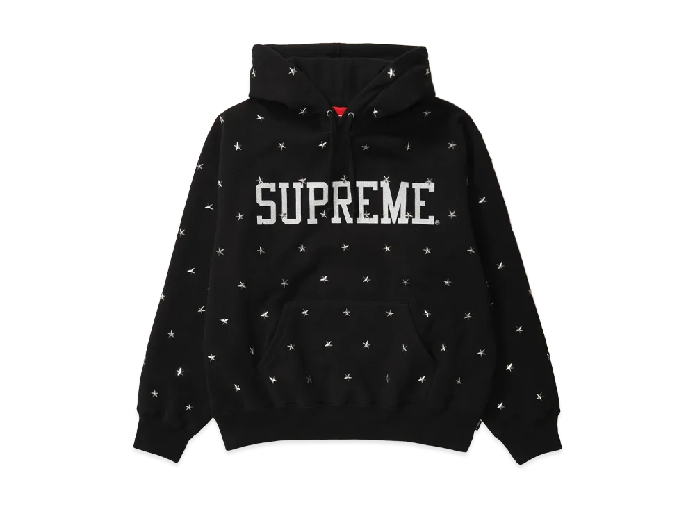 Supreme Stars Studded Hooded Sweatshirt "Black"