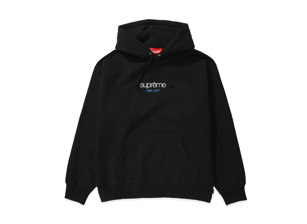 シュプリーム クラシック ロゴ ショップ フード スウェットシャツ (ニューヨーク) "ブラック"