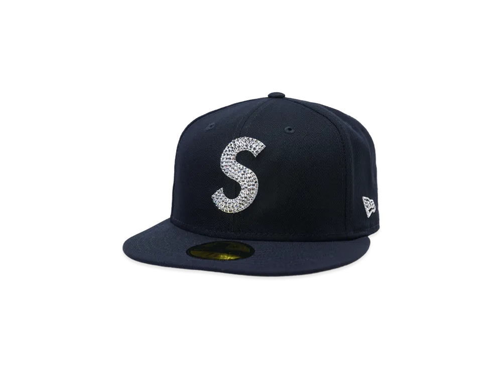 Supreme x Swarovski S Logo New Era "Navy"