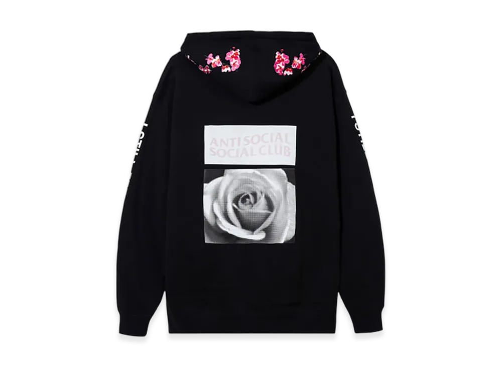 ANTI SOCIAL SOCIAL CLUB Embroidered Wildleder Hoodie "Black"