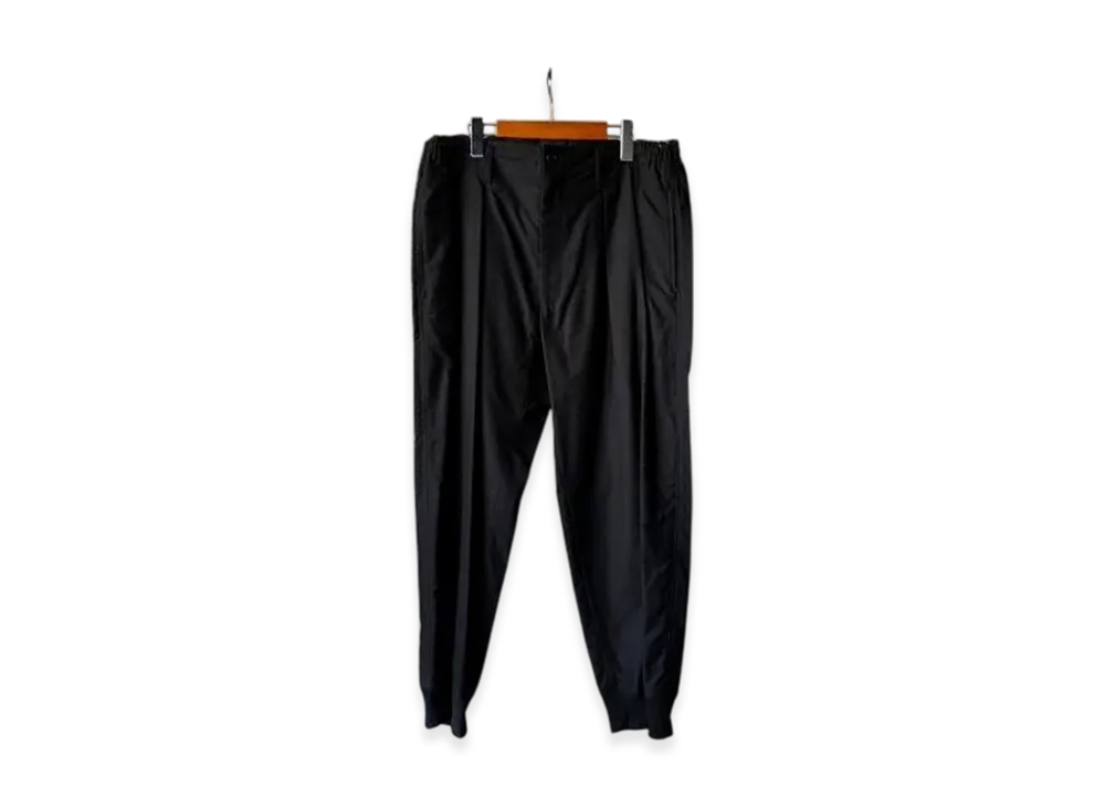 Yohji Yamamoto POUR HOMME Twill Hem Rib Pants "Black"