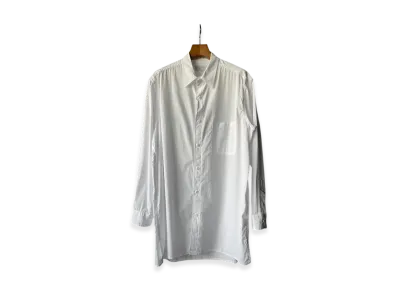 Yohji Yamamoto POUR HOMME Chain Stitch Broad Standard Big Blouse "White"