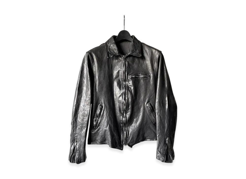 Yohji Yamamoto POUR HOMME Backlash Calf Dyed W Single Riders "Black"