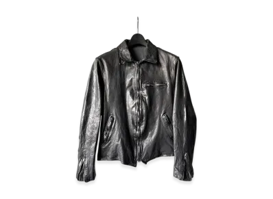 Yohji Yamamoto POUR HOMME Backlash Calf Dyed W Single Riders "Black"