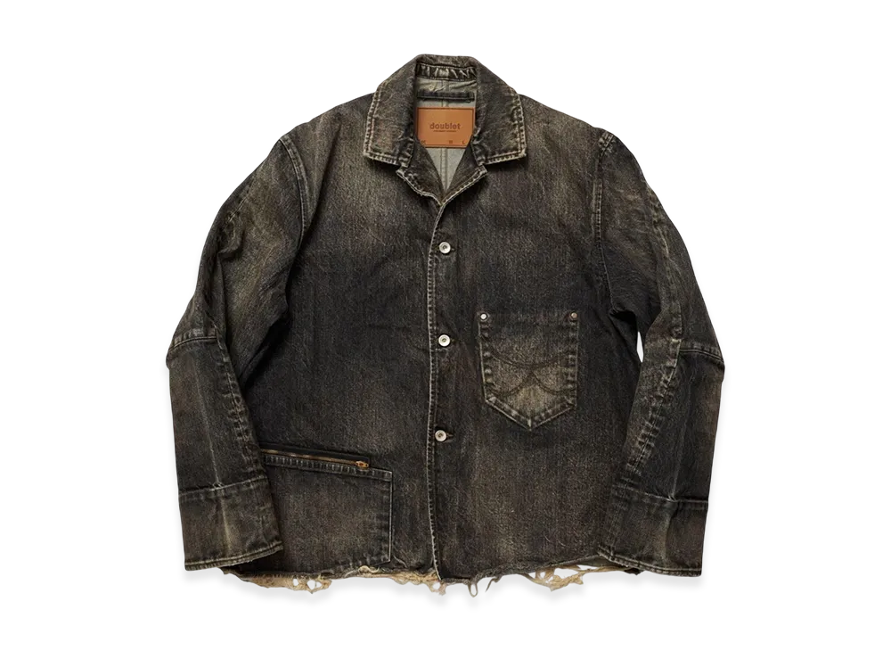 doublet Used Finish Denim Jacket "Black"