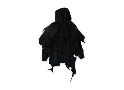 doublet Phantom Frayed Hoodie "Black"